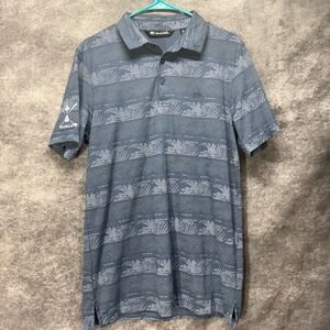 Travis Mathew Frosty Morning Golf Polo Shirt Mens M Blue Ryder Cup Striped